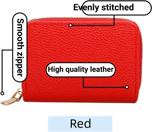 Miniatura 5 de PEIQICHU Estuches de tarjetas para mujer, Rojo -, Moda