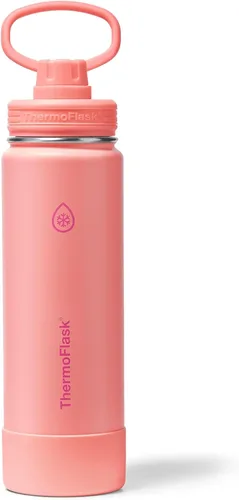 Miniatura 23 de ThermoFlask Botella de agua aislada con tapa de boquilla, a prueba de fugas, botella de agua de acero inoxidable para bebidas frías y calientes