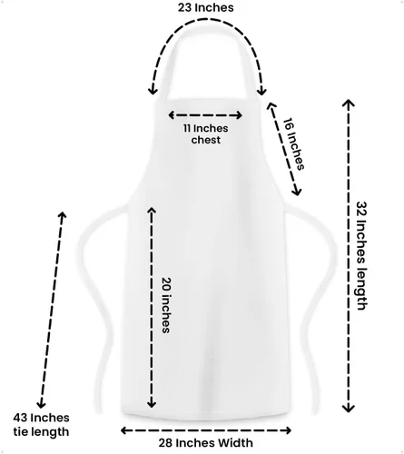 Miniatura 6 de Avalon Kitchen Aprons for Men - 100% Polyester Chef Apron Women with Extra Long Ties - Cooking Aprons for Women & Mens Apron Blanco