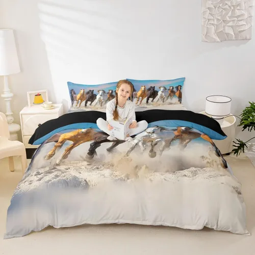 Miniatura 47 de Erosebridal Juego de ropa de cama de pingüinos, funda de edredón de animales antárticos para niños y niñas, funda de edredón estilo caricatura