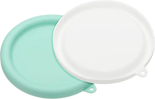 Miniatura 7 de uxcell 2 tapas de silicona para tazones de vidrio, máquina de helados, refrigerador, lavavajillas y microondas, color azul claro