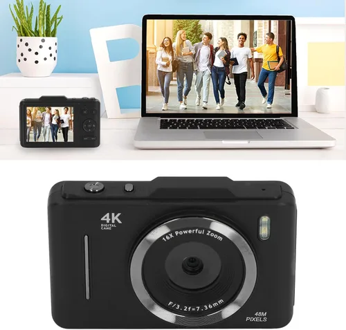 Miniatura 9 de Cámara digital 4K, cámara de video de bolsillo de 48MP con zoom digital de 16X y luz de flash, pantalla HD IPS de 2.8 pulgadas, cámara compacta