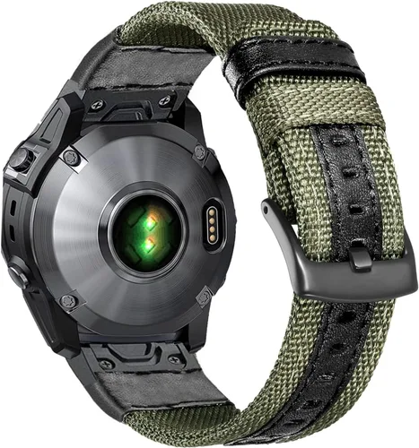 Olytop Fenix 7X/Fenix 6X /Fenix 5X - Correa de reloj de nailon, ajuste rápido de 0.86 pulgadas, nailon deportivo con correa de repuesto de cuero