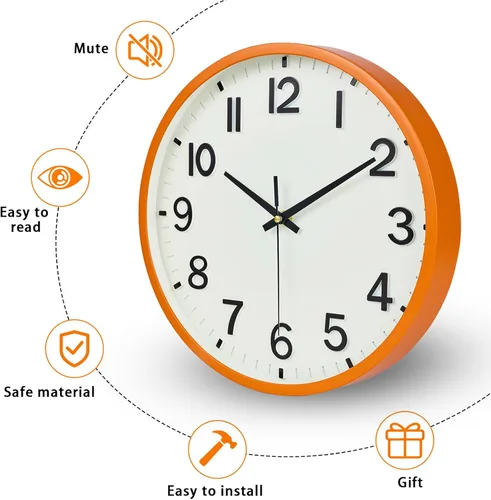 Miniatura 5 de Wall Clock, Modern 8 Inch Small Wall Clocks Battery Operated, Silent Non-Ticking Analog Classic for Office, Home, Bathroom, Kitchen, Bedroom