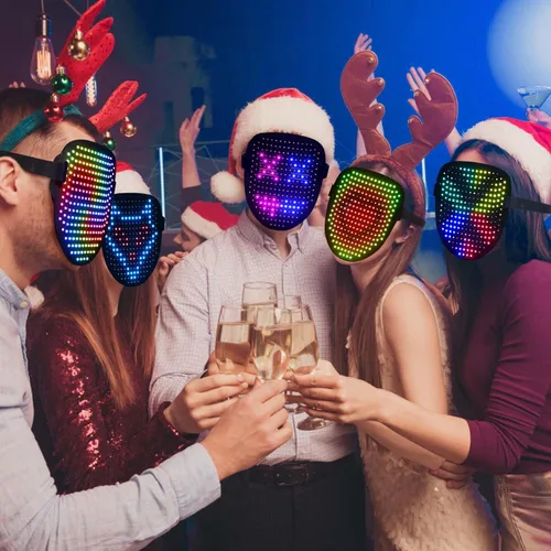 Miniatura 6 de ORWINE - Máscara LED, Máscara Iluminada con Detección de Gestos, Máscaras Faciales Transformadoras con Luz LED Unisex para Festivales, Dj, Cosplay