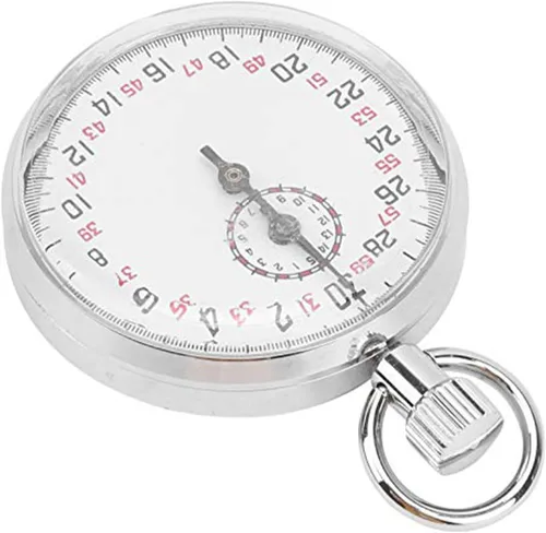 Miniatura 7 de Cronómetro mecánico de mano para carreras de pista con diales de 30/60 segundos y función de pausa, cronógrafo de resorte de acero inoxidable 317.3