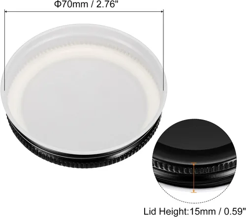 Miniatura 2 de uxcell Tapas para tarros de conserva, 2.76 pulgadas, boca regular, tapas de placa de hojalata a prueba de fugas para conservas de cocina
