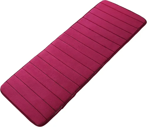 Miniatura 16 de uxcell Alfombra de baño de espuma viscoelástica, tapete absorbente para la cocina, tapete suave y cómodo para suelos de cocina y baño, 63 x 24 Beige