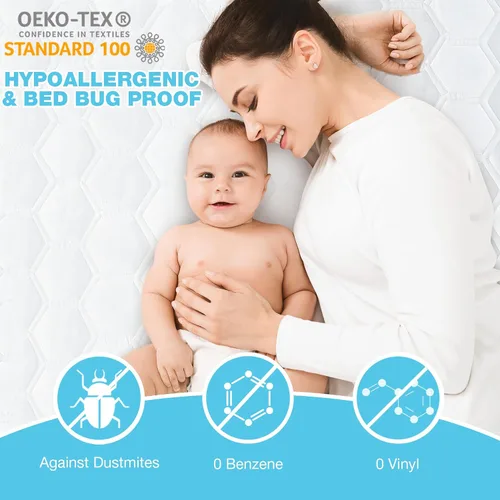 Miniatura 4 de Protector de colchón individual impermeable para incontinencia, protector de colchón lavable, refrescante, hipoalergénico, suave, transpirable