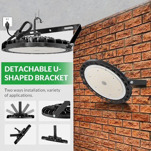 Miniatura 4 de Luz LED de Bahía Alta de 150W, 22500 LM con Cable de 5 pies con Enchufe de EE.UU., 5000K Luz de Día, IP65 Impermeable, Luces LED UFO de Taller