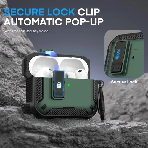 Miniatura 4 de Maxjoy for AirPods Pro 3 Case 2025, MagSafe Compatible with Auto Lock, Shockproof Protective Cover with Phone Stand, Includes Cleaning Kit &