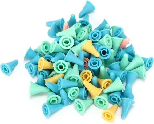 Miniatura 8 de 100 protectores de agujas coloridos, protectores de punto de tejer con agujeros grandes, protectores de puntos, tapones de punta de aguja