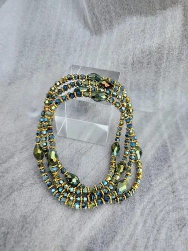 Miniatura 23 de Cuentas de cintura africana elásticas hechas a mano, colección Radiance, cuentas de cintura brillantes lujosas y elegantes