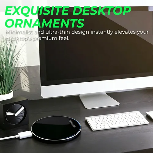 Miniatura 8 de Cargador inalámbrico rápido de 15 W, compatible con teléfonos Samsung S25/iPhone 17/Android y AirPods/Galaxy Buds, almohadilla de carga