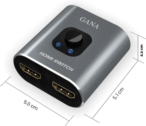 Miniatura 3 de Conmutador HDMI 4K@60Hz Divisor, GANA Conmutador HDMI Bidireccional de Aluminio 2 en 1 Salida, Hub HDMI Manual Soporta HD Compatible con Xbox Gris