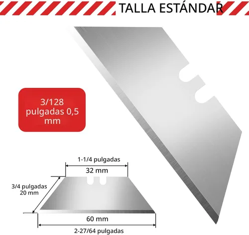 Miniatura 6 de DIYSELF Paquete de 50 Cuchillas para Cuchillo Utilitario, Cuchillas Cortadoras de Caja de Acero SK5 con Dispensador, Cuchillas Estándar