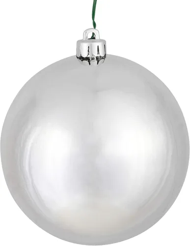 Miniatura 9 de Vickerman Adorno de bola de Navidad inastillable con acabado de lentejuelas con tapa perforada, 6 por bolsa, 4 pulgadas, color negro