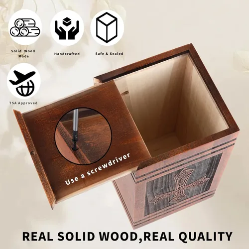 Miniatura 5 de Urnas Grandes para Cenizas Humanas de Adultos Hombres, Urnas Decorativas para Mamá, Urnas de Cremación para Mujeres, Urna de Cruz de Madera