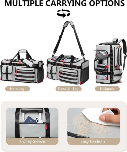 Miniatura 3 de MCBD Bolsas de gimnasio para hombres y mujeres, mochila deportiva de viaje de 45 litros con zapatos y compartimento para laptop, bolsa de transporte