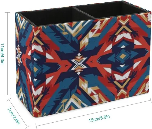 Miniatura 2 de Desk Organizer Pencil Cups Aztec Red Blue, Convenient Storage for Your Writing Tools Color (621)