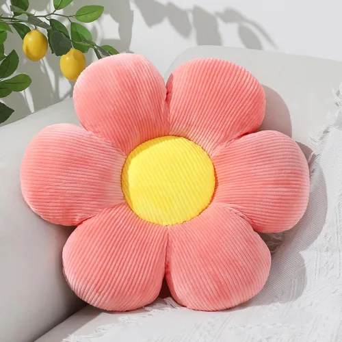 Miniatura 17 de Almohada en forma de flor rosa, cojín de suelo de 13.7 pulgadas, cojín de flor para sofá, sofá cama, almohada suave de margarita, cojín decorativo
