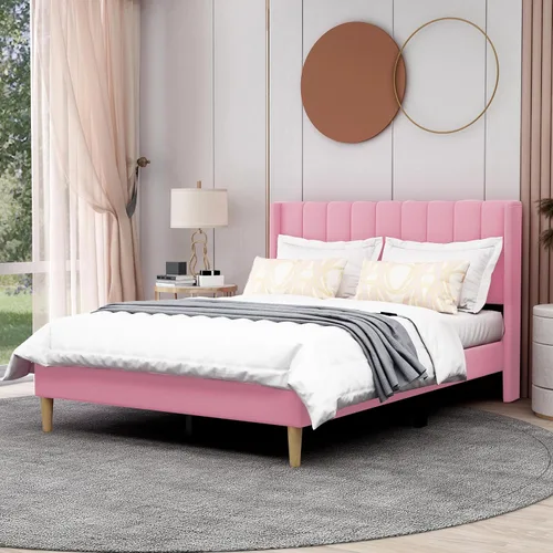Miniatura 9 de AGARTT Marco de Cama Plataforma Tapizada Tamaño Queen con Cabecero y Pie de Cama/Soporte de Listones de Madera/No Necesita Somier/Fácil Montaje