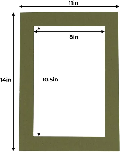 Miniatura 175 de 8.5x11 Mat for 11x14 Frame - Precut Mat Board Acid-Free Brown 8.5x11 Photo Matte Made to Fit a 11x14 Picture Frame, Premium Matboard for Family