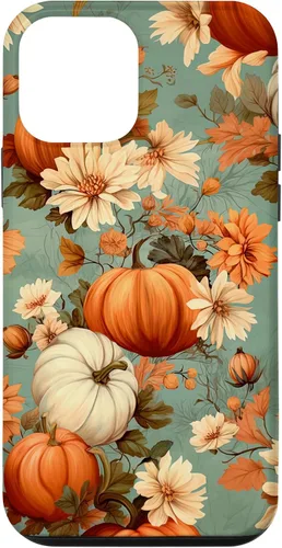 Miniatura 16 de Funda con temática de otoño para iPhone 12/12 Pro, diseño vintage de otoño con diseño de calabaza y calabaza