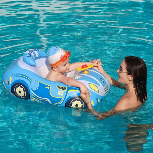 Miniatura 6 de Flotador de piscina para bebé con diseño de coche 3D, flotador de natación de PVC resistente, flotador de piscina para niños, flotadores de natación