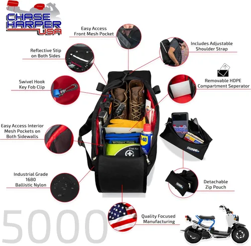 Miniatura 3 de Chase Harper USA 5000 - Compatible con todos los modelos Honda Ruckus años - Bolsa debajo del asiento - Modelo 2020 - Resistente al agua y al