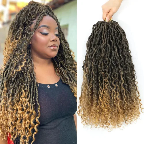 Miniatura 96 de Alicoco Goddess Locs Cabello de Ganchillo 12 Pulgadas 8 Paquetes Rastas Sintéticas de Ganchillo Para Mujeres Rastas Suaves Boho Pre-enrolladas River