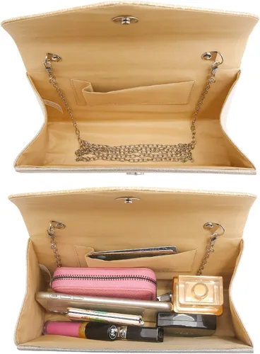 Miniatura 67 de Dasein Bolso de noche para mujer, embragues de fiesta, bolsos de boda, cóctel, baile de graduación, bolsos con purpurina esmerilada
