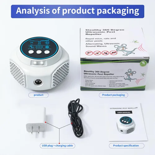 Miniatura 2 de Repelente ultrasónico de plagas para interiores, trampas para ratones para el hogar, repelente de ratones, dispositivo ultrasónico, repelente
