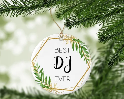 Miniatura 3 de Adorno de Navidad para DJ, regalo de Navidad para DJ, el mejor DJ del mundo, el mejor DJ de todos los tiempos, regalos de DJ impresos en un lado