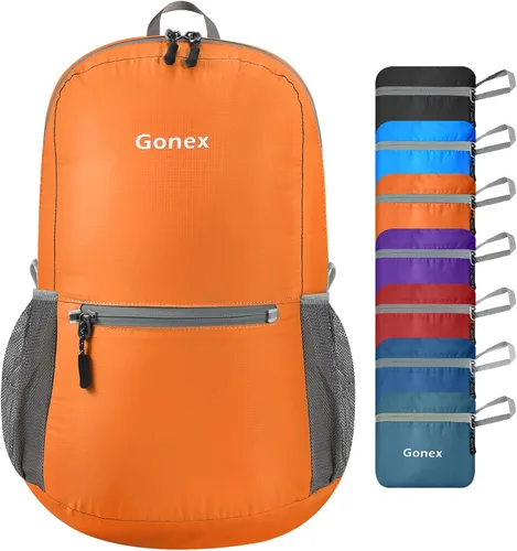 Miniatura 11 de Gonex Mochila Ultraligera Plegable de 20L, Práctica, Plegable para Camping, Viajes al Aire Libre, Ciclismo, Mochila Escolar Rojo
