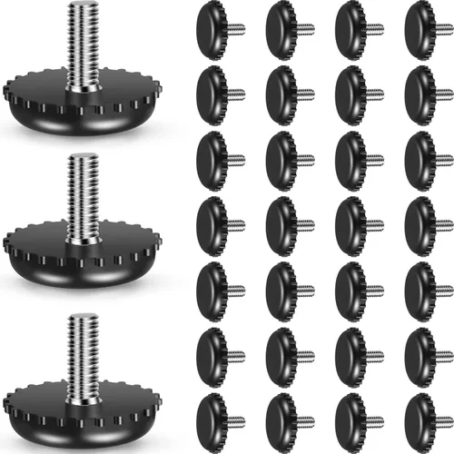 Miniatura 9 de Dunzy 15 niveladores de muebles ajustables 1/4-20 de acero inoxidable atornillados en patas de nivelación roscadas atornilladas para muebles