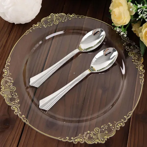 Miniatura 4 de Efavormart - Paquete de 125 cucharas de plástico resistente Chambury de 7 pulgadas, cubiertos de plástico para bodas, cumpleaños, ocasiones de lujo