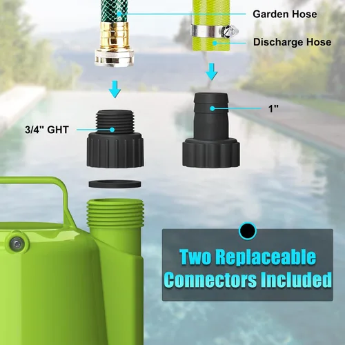 Miniatura 5 de FLUENTPOWER Bomba de sumidero sumergible portátil de 1/4 HP de 1900 GPH, control manual con cable de 16.4 pies para drenar el agua de la piscina
