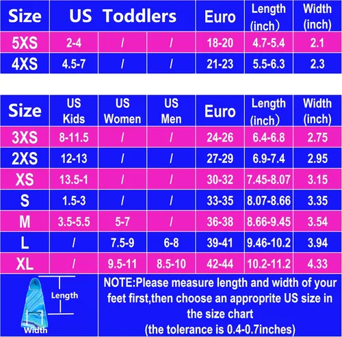 Miniatura 13 de Gugmoy Kids Swim Fins,Comfortable Silicone Flippers for Swimming and Diving,Size Suitable Beginners Kids Girls Boys Adults