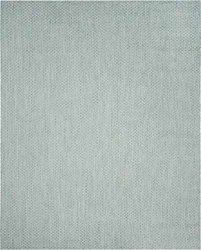 Miniatura 75 de SAFAVIEH Alfombra lavable al aire libre Courtyard Collection - 6'7" x 9'6", azul claro y gris claro, no desprende pelusa y fácil limpieza, ideal