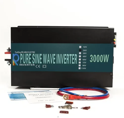 Miniatura 7 de WZRELB Inversor de energía solar confiable de onda sinusoidal pura 3000w 24v 110-120v 60hz con pantalla LED (negro) Sistema solar