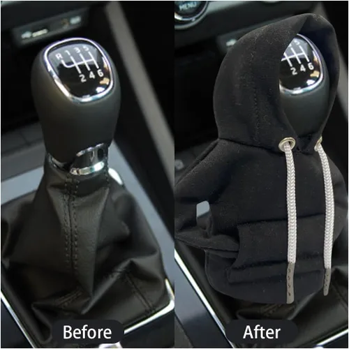 Miniatura 4 de JOYCOURT Sudadera con capucha para palanca de cambios de automóvil, cubierta de perilla de palanca de cambios de moda, mini sudadera con capucha