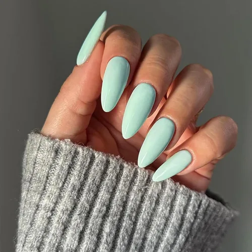 Miniatura 42 de Uñas postizas a presión marrón café, uñas postizas medianas de almendra, color sólido, cobertura completa, uñas postizas artificiales brillantes