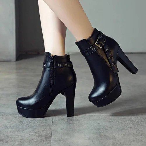 Miniatura 69 de Scaoruki Zapatos de otoño de moda para mujer, botines de tacón de bloque