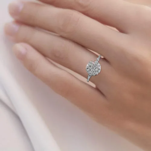 Miniatura 3 de Anillo de compromiso con diamante certificado IGI de oro blanco de 10 quilates de 12 quilates creado en laboratorio, anillo de compromiso GH-SI1