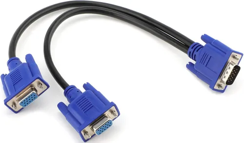 Miniatura 5 de Cable divisor VGA 1080P Dual VGA Monitor Y Cable 1 macho a 2 hembra Cable adaptador solo para duplicación de pantalla – 1.5 pies