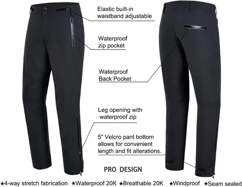 Miniatura 3 de fit space Pantalones de lluvia permanentes Climastorm de golf impermeables de 20 K ligeros de rendimiento deportivo