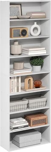 Miniatura 27 de Furinno GEHRY - Estantería para libros, 5 niveles, con estantes ajustables, 11.6 x 24.8 x 71.4 pulgadas, para oficina en casa, sala de estar, roble