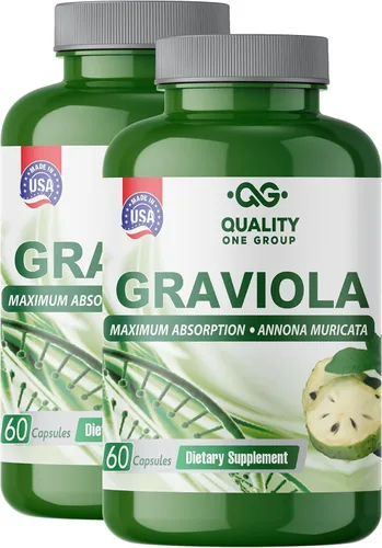 GRAVIOLA MAX - 2500 mg por porción de suplemento de extracto de graviola puro - Guanábana (Annona muricata) - Refuerzo del sistema inmunológico y