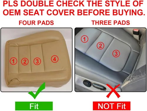 Miniatura 3 de SecosAutoparts Funda de Espuma para Asiento Inferior del Conductor Compatible con Ford F250 F350 F450 Lariat 2002 2003 2004 2005 2006 2007